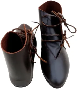 Viking Style Leather Lace Boots Pair Leather Lace Footwear Pair