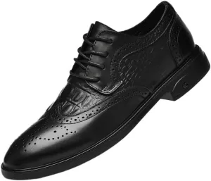 Vintage Lace-up Wingtips Oxfords Men's Fashionable Business Leather Shoes Italy Style Comfortable Breathable Dress Shoes