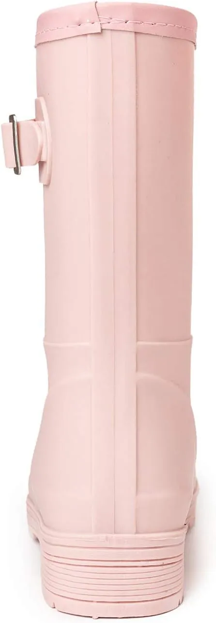 VOROLO Women's Short Rain Boots,Rubber Waterproof Garden Boots,Elastic Slip On Ankle Chelsea Boot,Fashion Insulated Rain Shoe With Low Heel