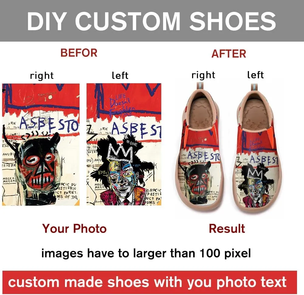 Walking Shoes for Kids Comfortable Art Painted Travel Sneaker Boys Girls Slip Ons Casual Leather Loafers