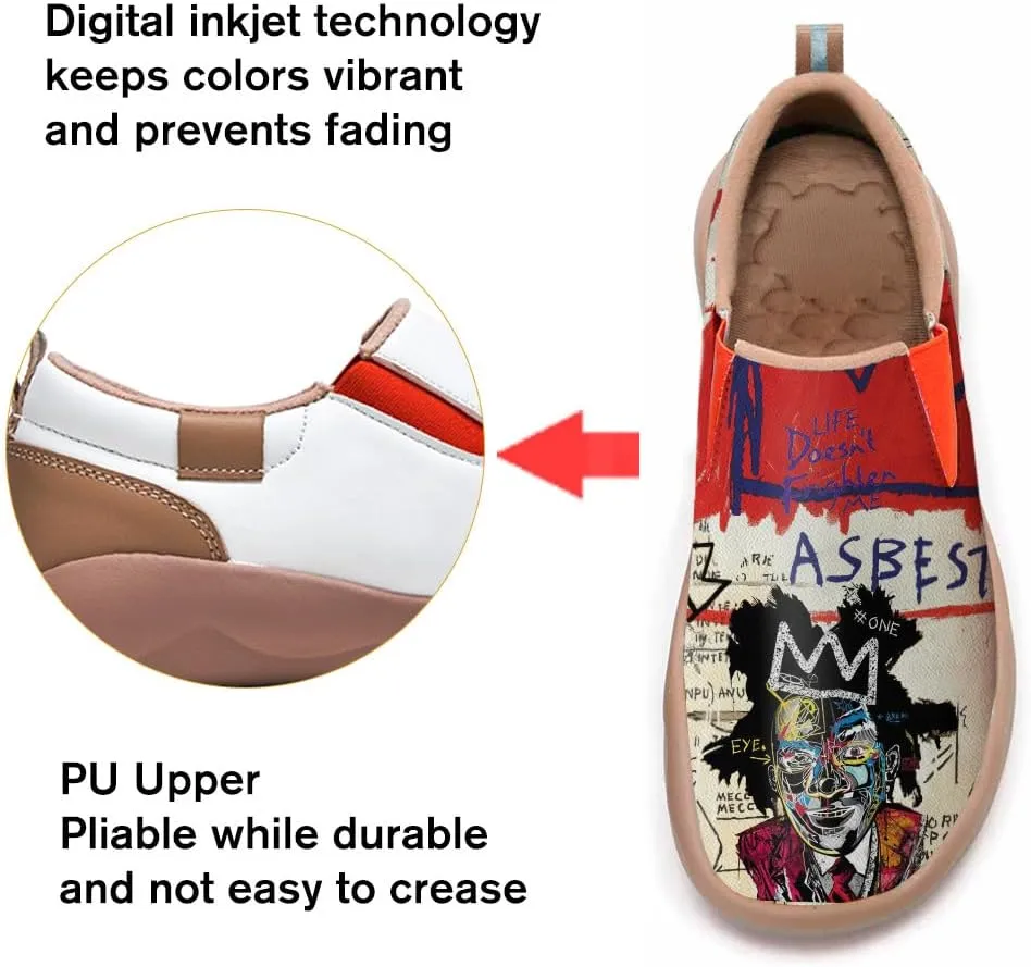 Walking Shoes for Kids Comfortable Art Painted Travel Sneaker Boys Girls Slip Ons Casual Leather Loafers