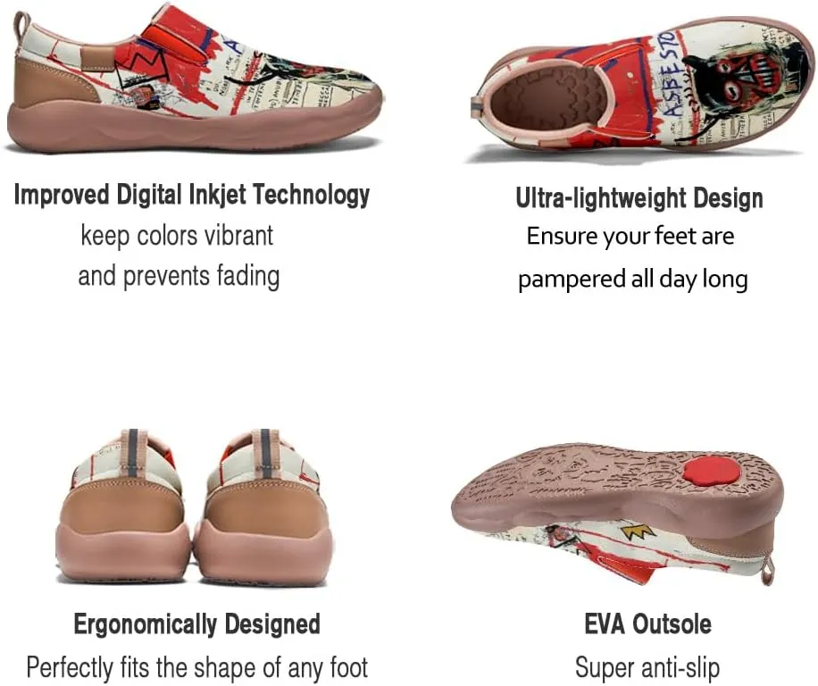 Walking Shoes for Kids Comfortable Art Painted Travel Sneaker Boys Girls Slip Ons Casual Leather Loafers