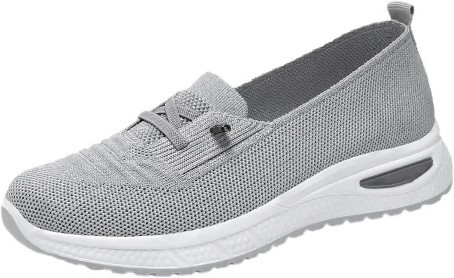 Walking Shoes Women Breathable Knitted Mesh Lightweight Slip-On Loafers Lace Up Orthopedic Soft Sole Non-Slip Outdoor