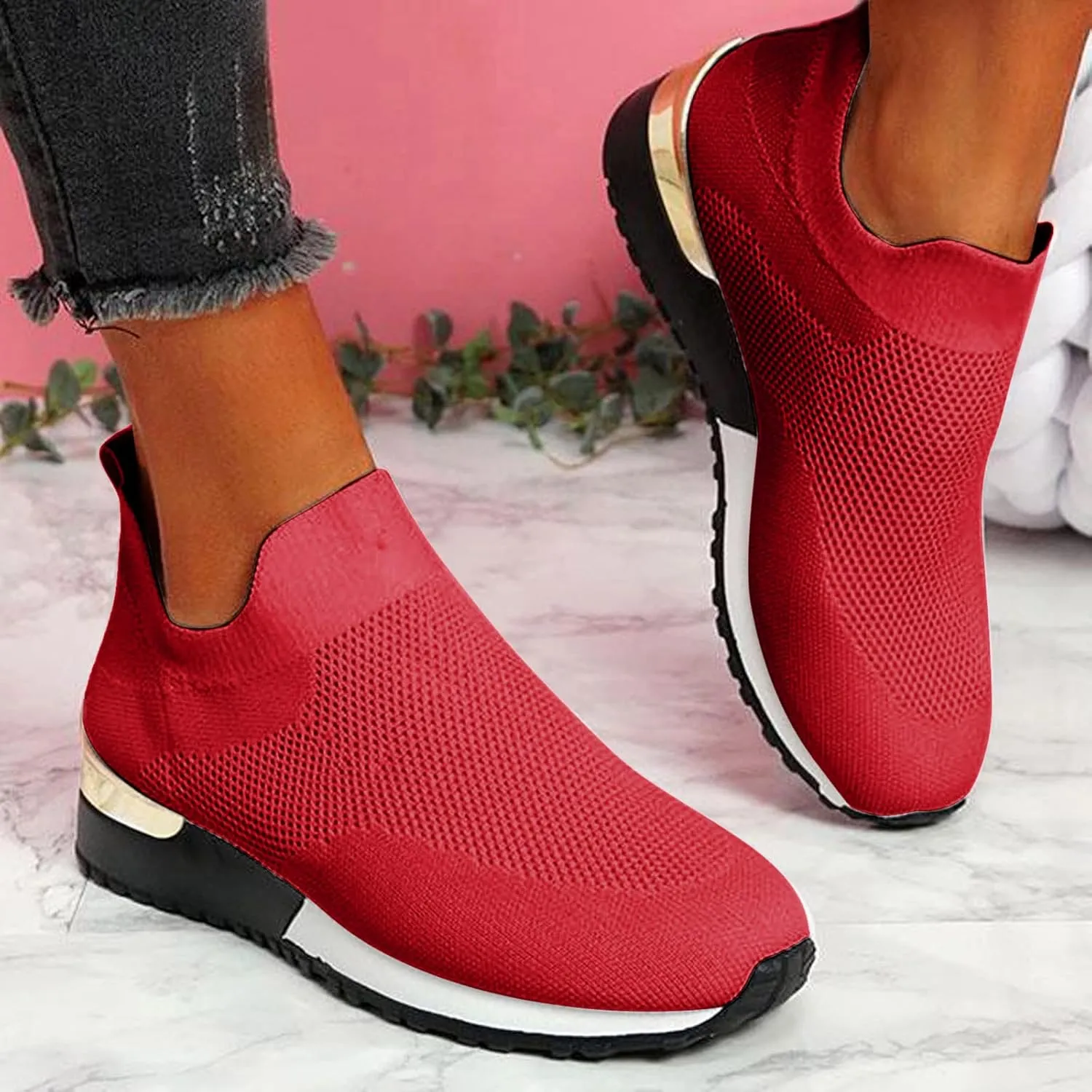 Walking Shoes Women Mesh Women's Shoes Casual Fashion Sneakers 2025 Comfortable Orthopedic Sandals High Top Basketball Shoe Loafers Casual Slip On