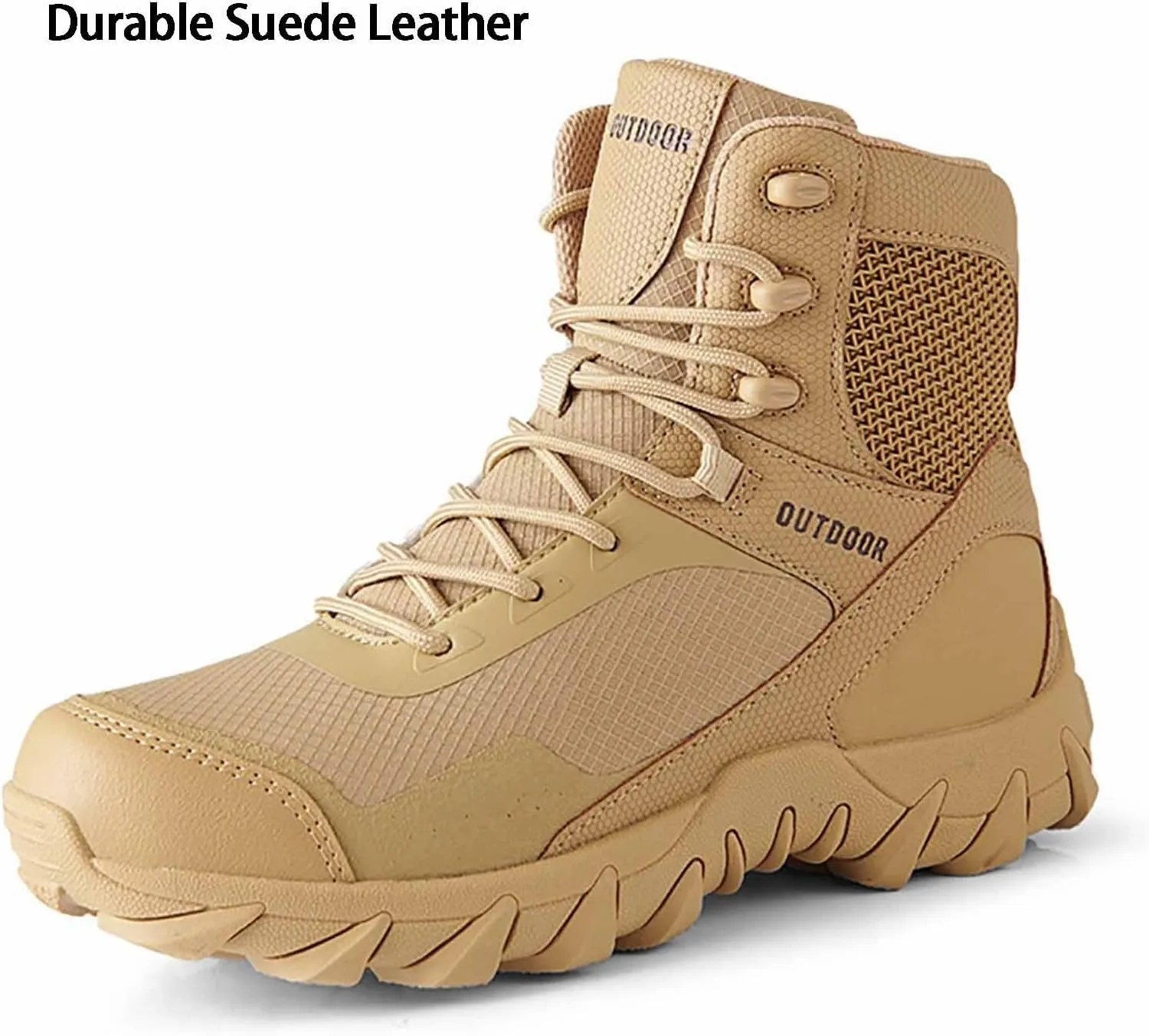 Waterproof Hiking Work Boots, Lightweight Men's Tactical Army Boots with Sports Socks Outdoor Casual Military Boots Breathable Military Combat Desert Boots