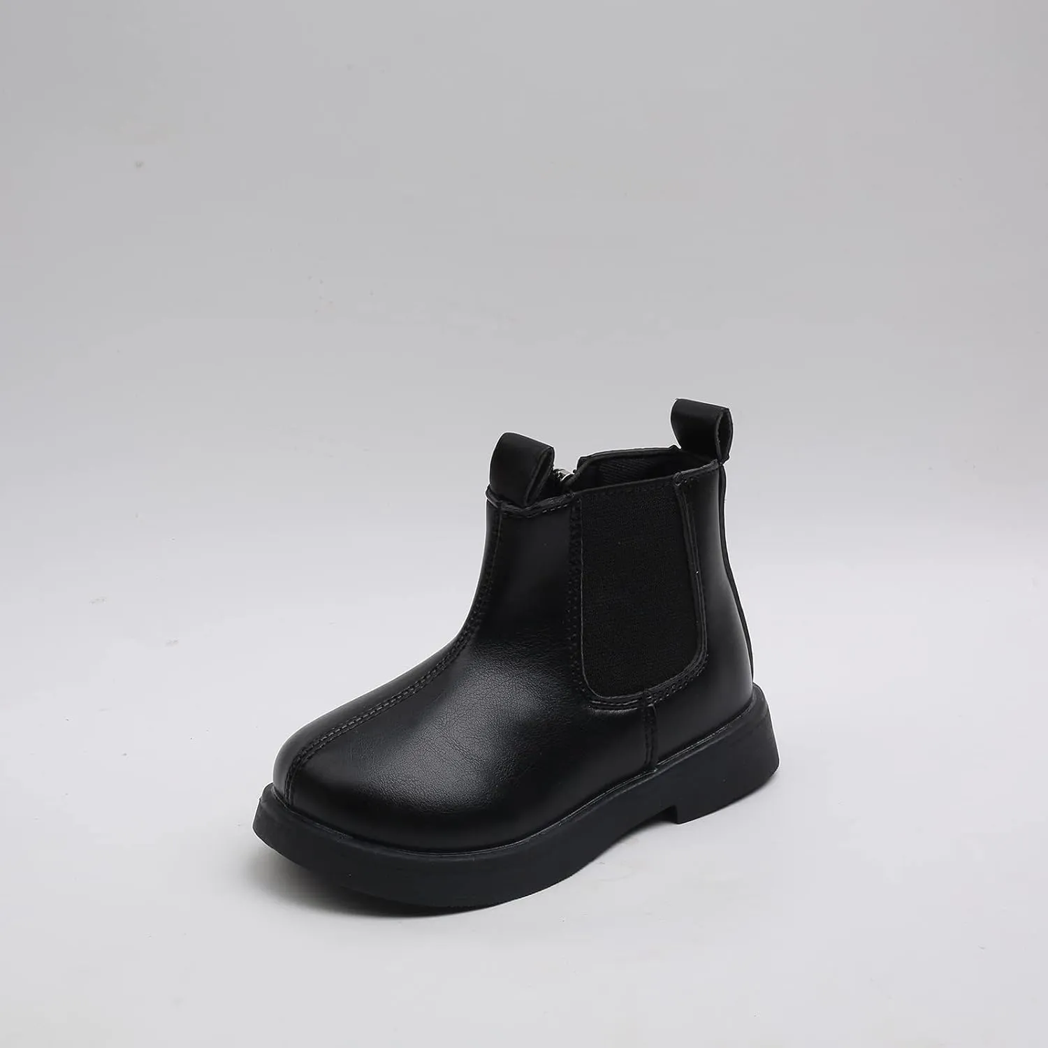 Winter Boots for Girls Ankle Boots with Side Zipper Waterproof Leather Booties Elastic Slip on Boot Fashion Platform Shoes