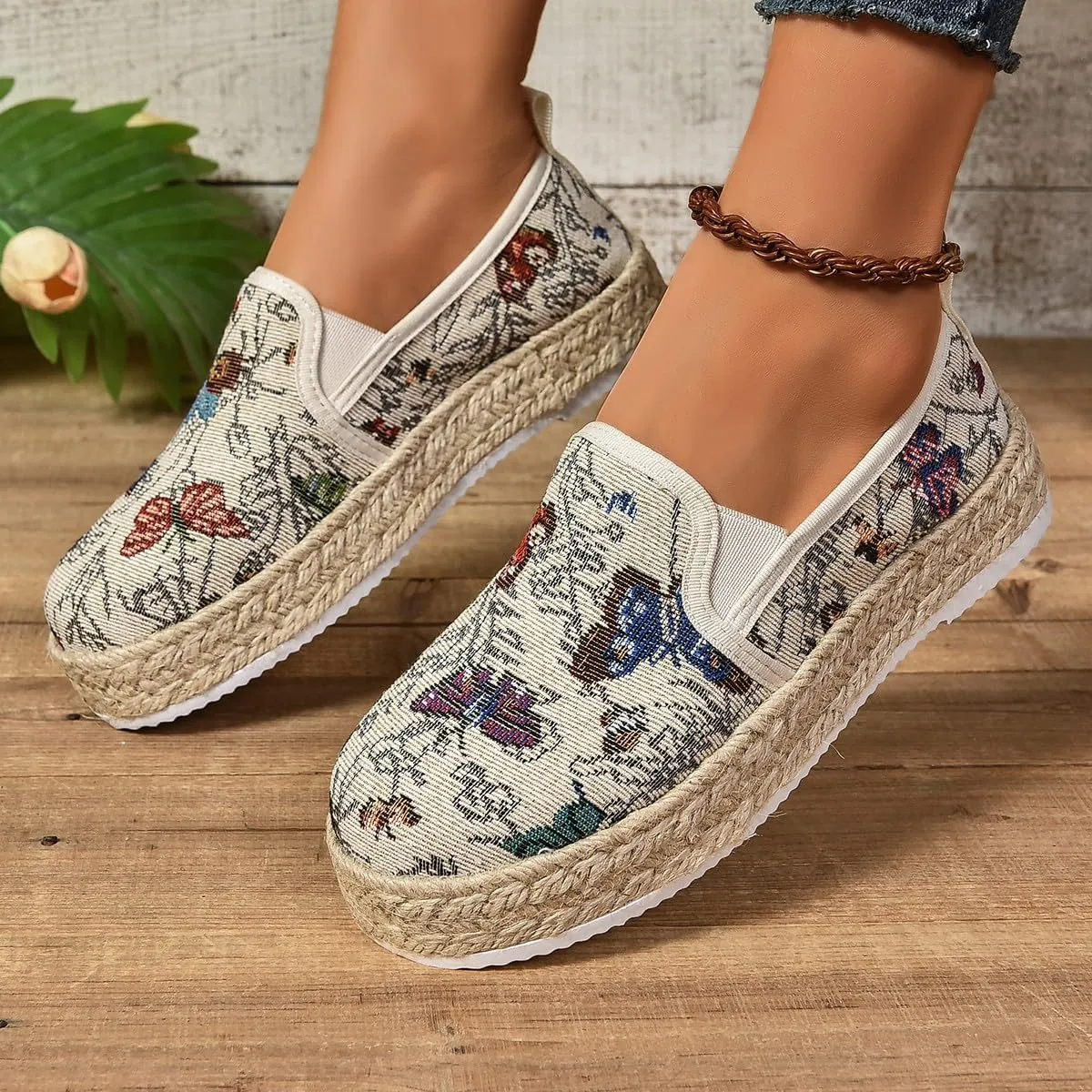 Women's 4th of July Platform SneakersFlag Print Fashion Sports ShoesFlat Casual Canvas Shoes Casual Slip On Platform Shoes