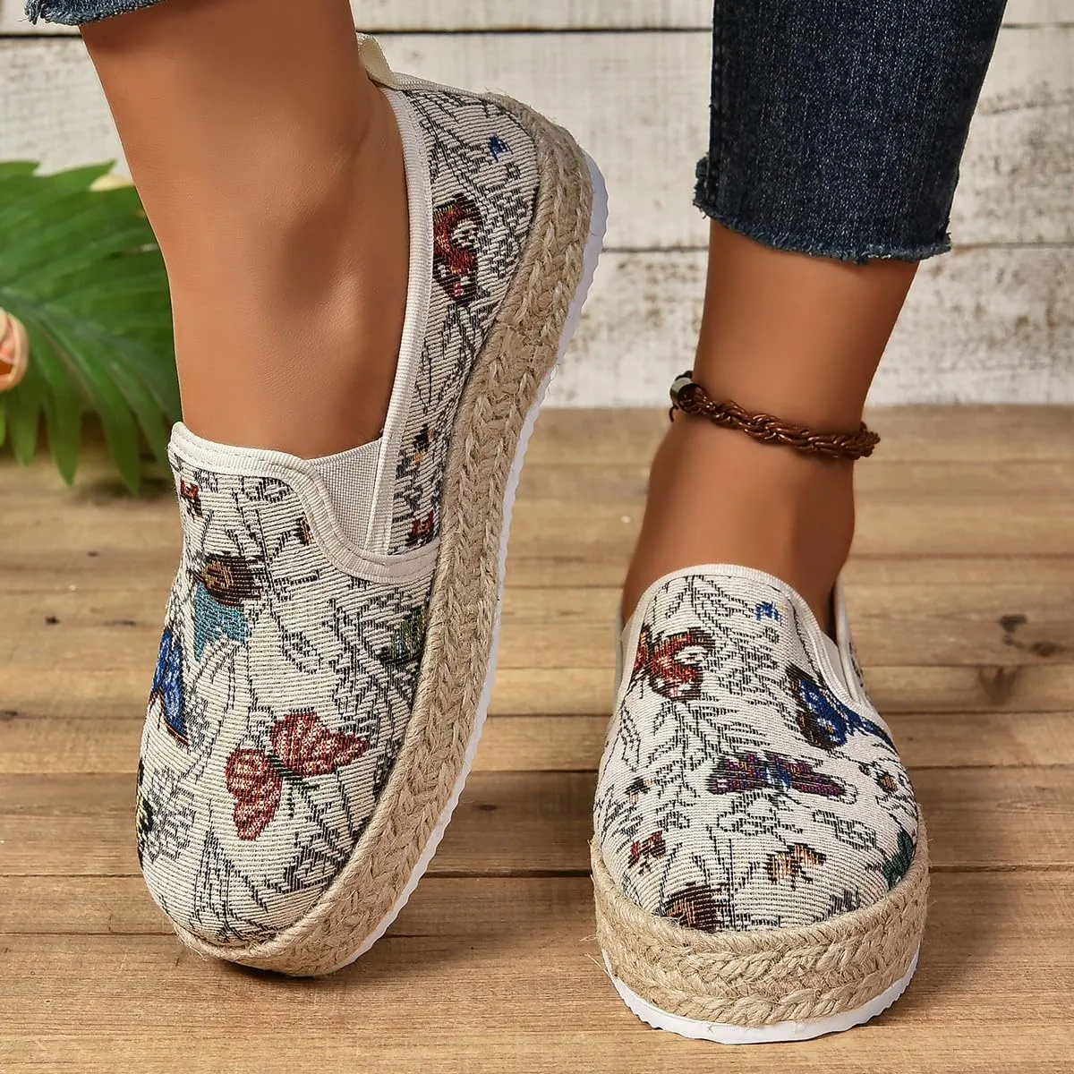 Women's 4th of July Platform SneakersFlag Print Fashion Sports ShoesFlat Casual Canvas Shoes Casual Slip On Platform Shoes