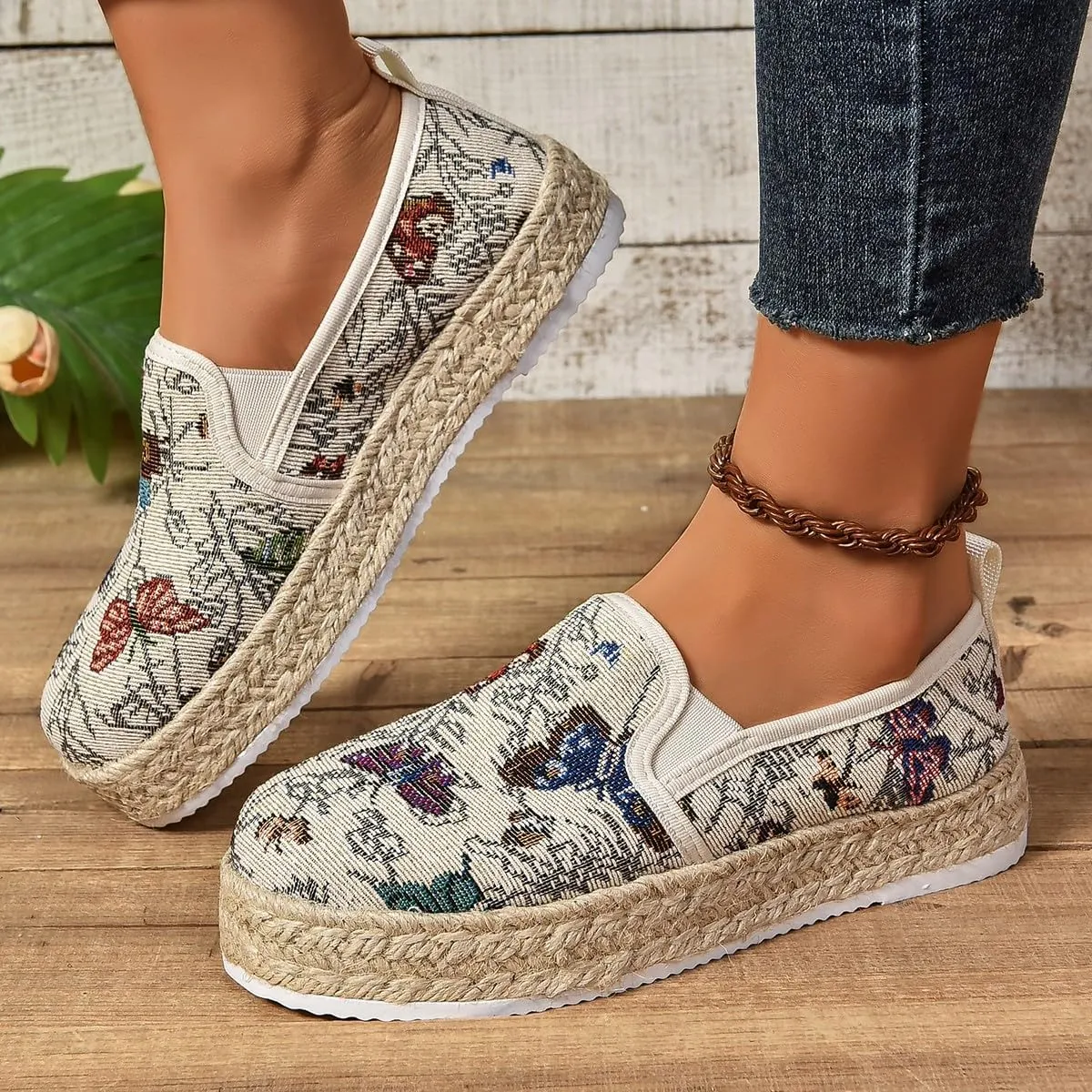 Women's 4th of July Platform SneakersFlag Print Fashion Sports ShoesFlat Casual Canvas Shoes Casual Slip On Platform Shoes