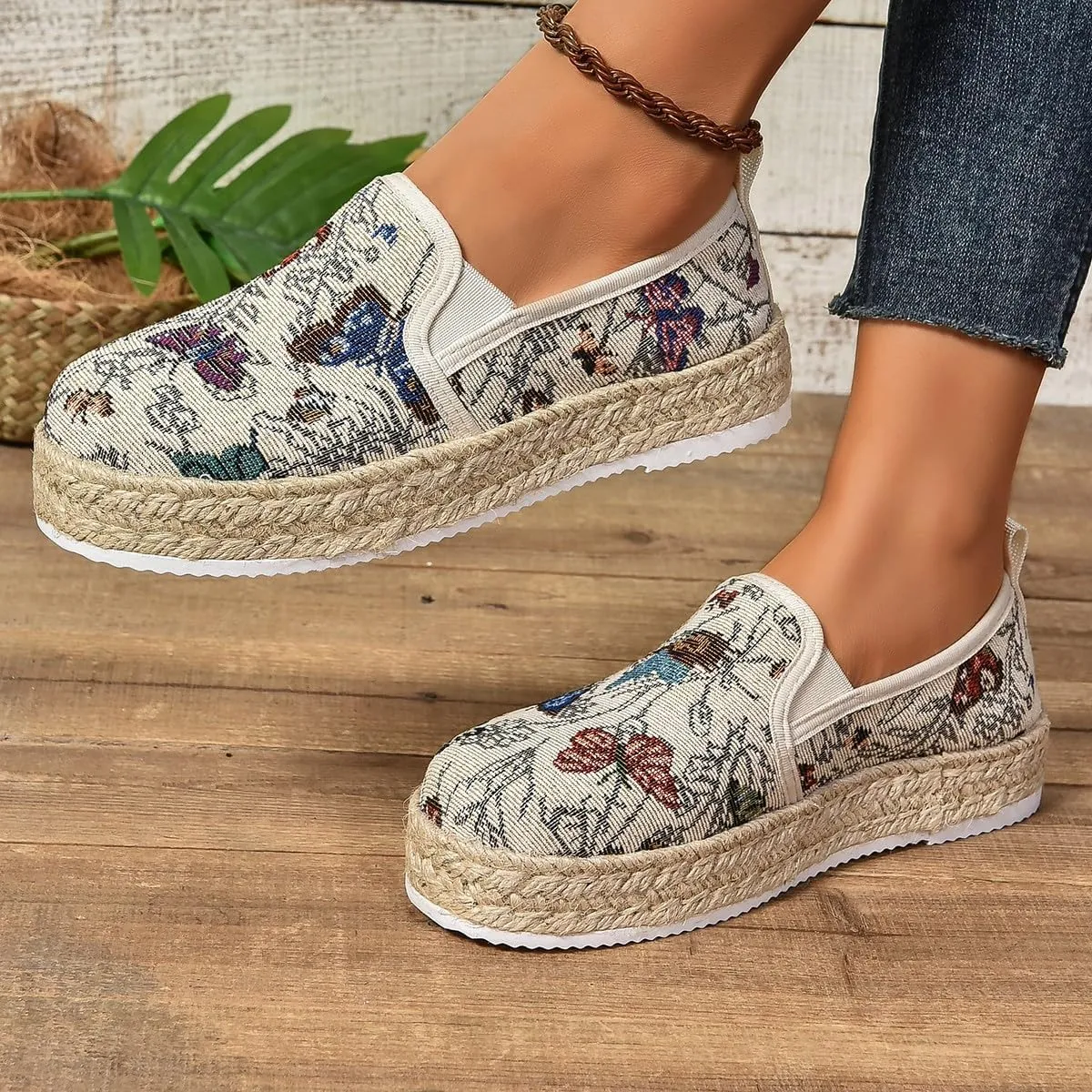 Women's 4th of July Platform SneakersFlag Print Fashion Sports ShoesFlat Casual Canvas Shoes Casual Slip On Platform Shoes