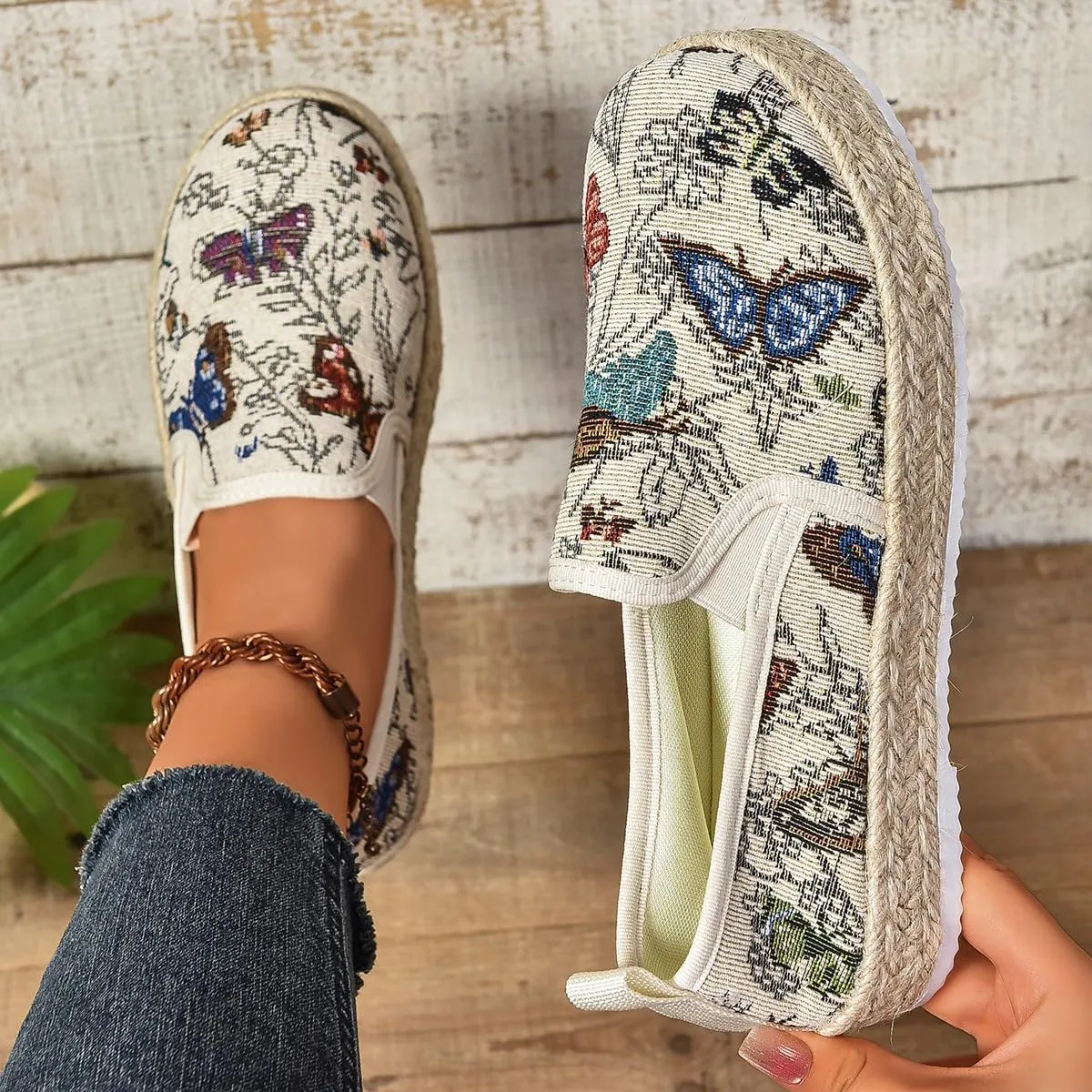 Women's 4th of July Platform SneakersFlag Print Fashion Sports ShoesFlat Casual Canvas Shoes Casual Slip On Platform Shoes