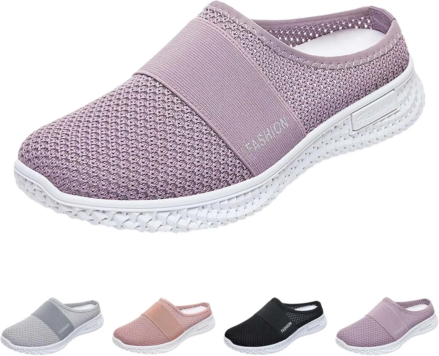 Women's Backless Slip on Mesh Sneakers Shoes Running Shoes for Women Slip On Casual Black Shoes Brown Sneakers Brown Tennis Shoe Trainers Shoe