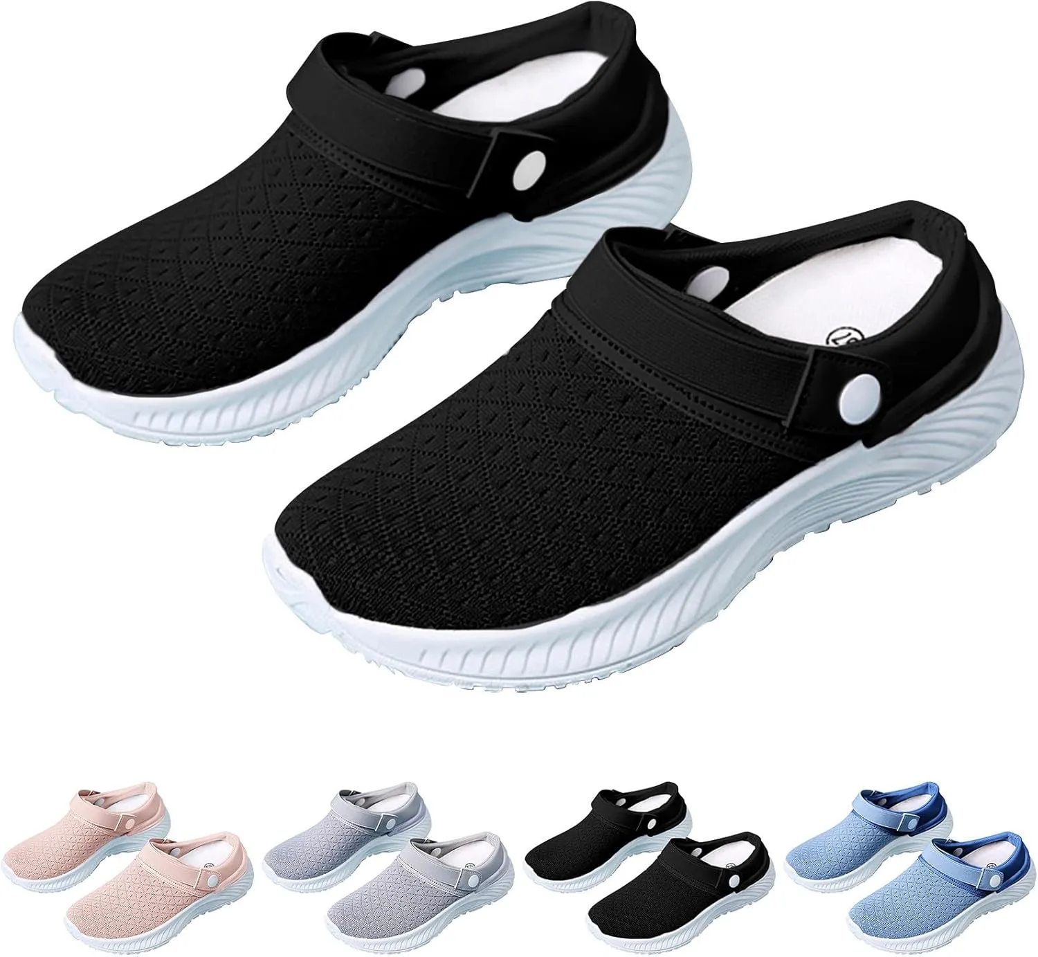 Women's Backless Slip on Mesh Sneakers Shoes Running Shoes for Women Slip On Casual Black Shoes Brown Sneakers Brown Tennis Shoe Trainers Shoe
