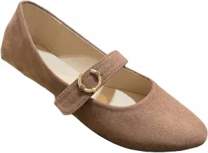 Womens Ballerina Ballet Flat Shoes Solids & Leopards 8701 Brown Micro 11