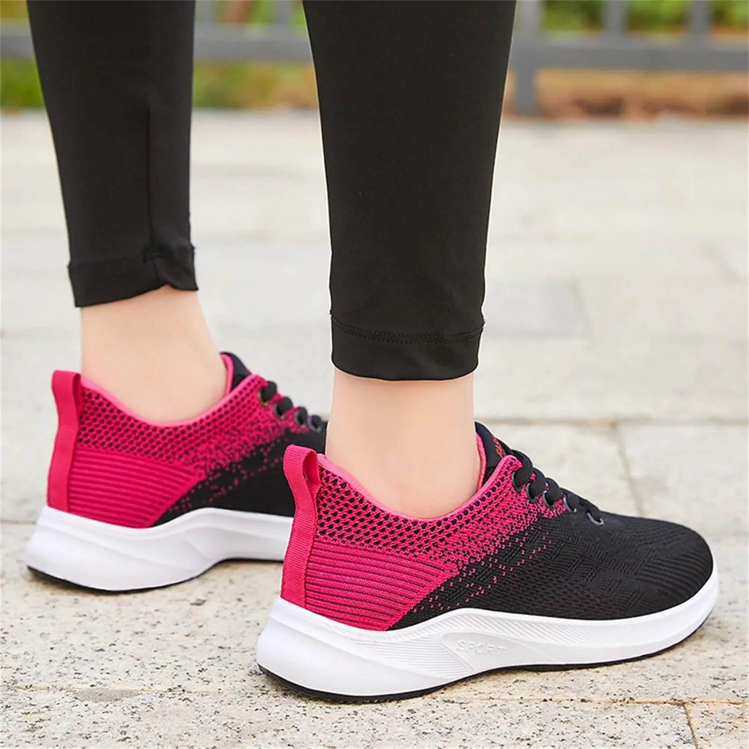 Womens Black Fashion Sneakers 2023 Black Non Slip Tennis Shoes Woman Cute Black Sneakers for Women Dressy Black Wedge Gym Shoes for Women Non Slip Work Shoes for Women Arch Support