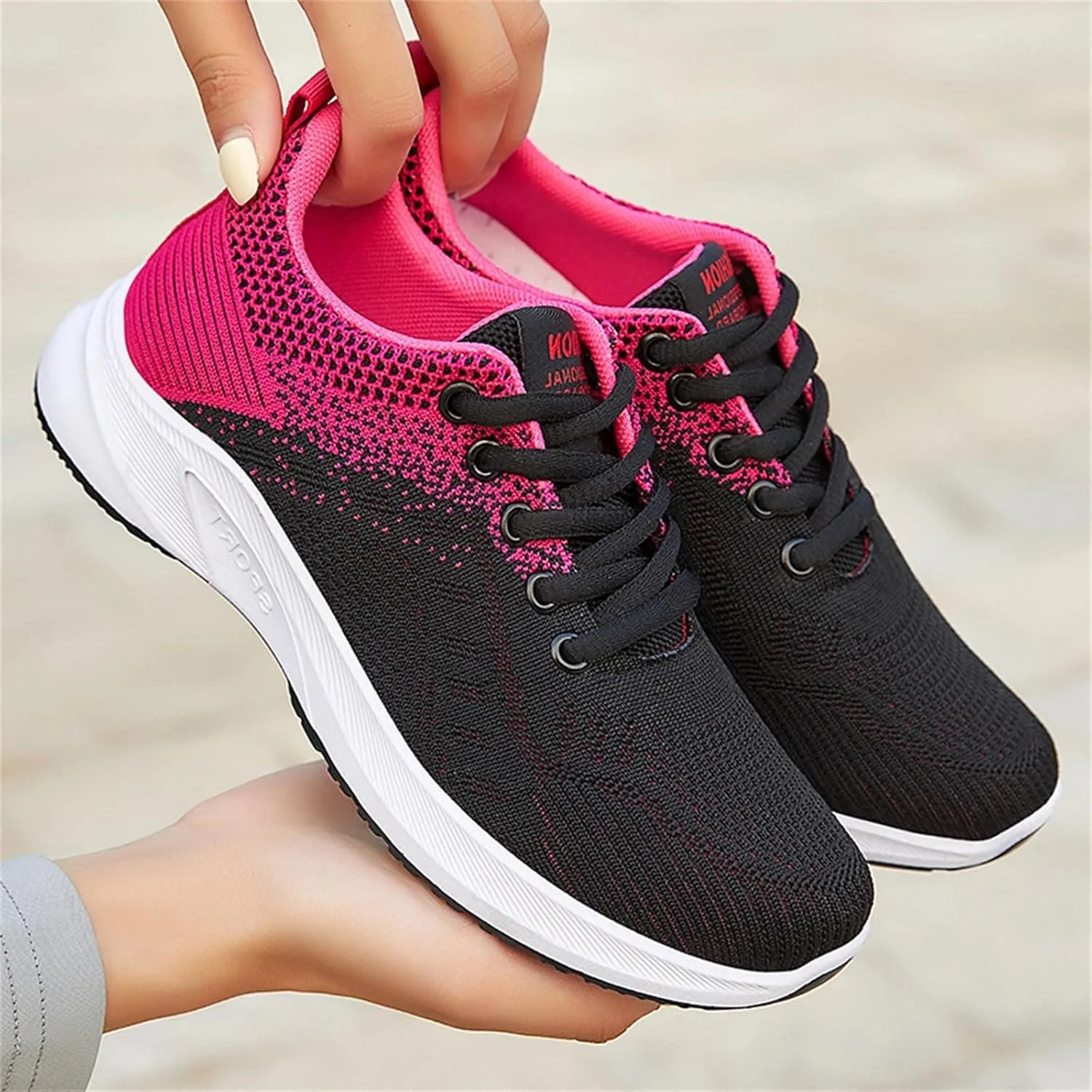 Womens Black Fashion Sneakers 2023 Black Non Slip Tennis Shoes Woman Cute Black Sneakers for Women Dressy Black Wedge Gym Shoes for Women Non Slip Work Shoes for Women Arch Support