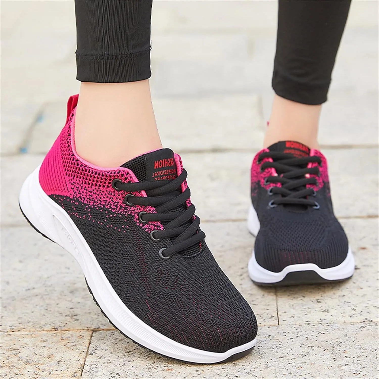 Womens Black Fashion Sneakers 2023 Black Non Slip Tennis Shoes Woman Cute Black Sneakers for Women Dressy Black Wedge Gym Shoes for Women Non Slip Work Shoes for Women Arch Support