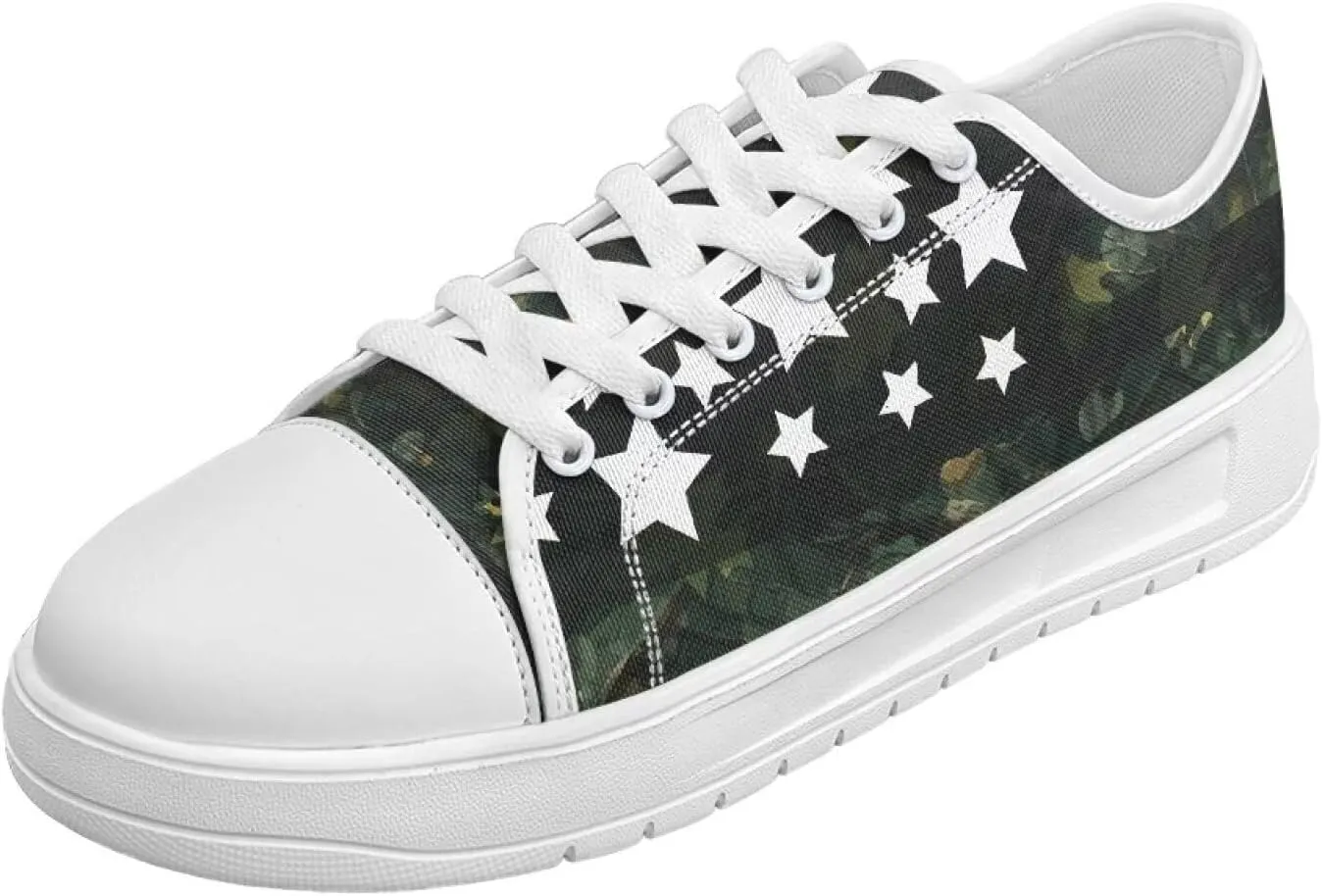 Womens Canvas Sneakers Low-Top Slip Ons Shoes Summer Lace Up Platform Fashion Casual Cute Walking Shoes 5.5-13.5