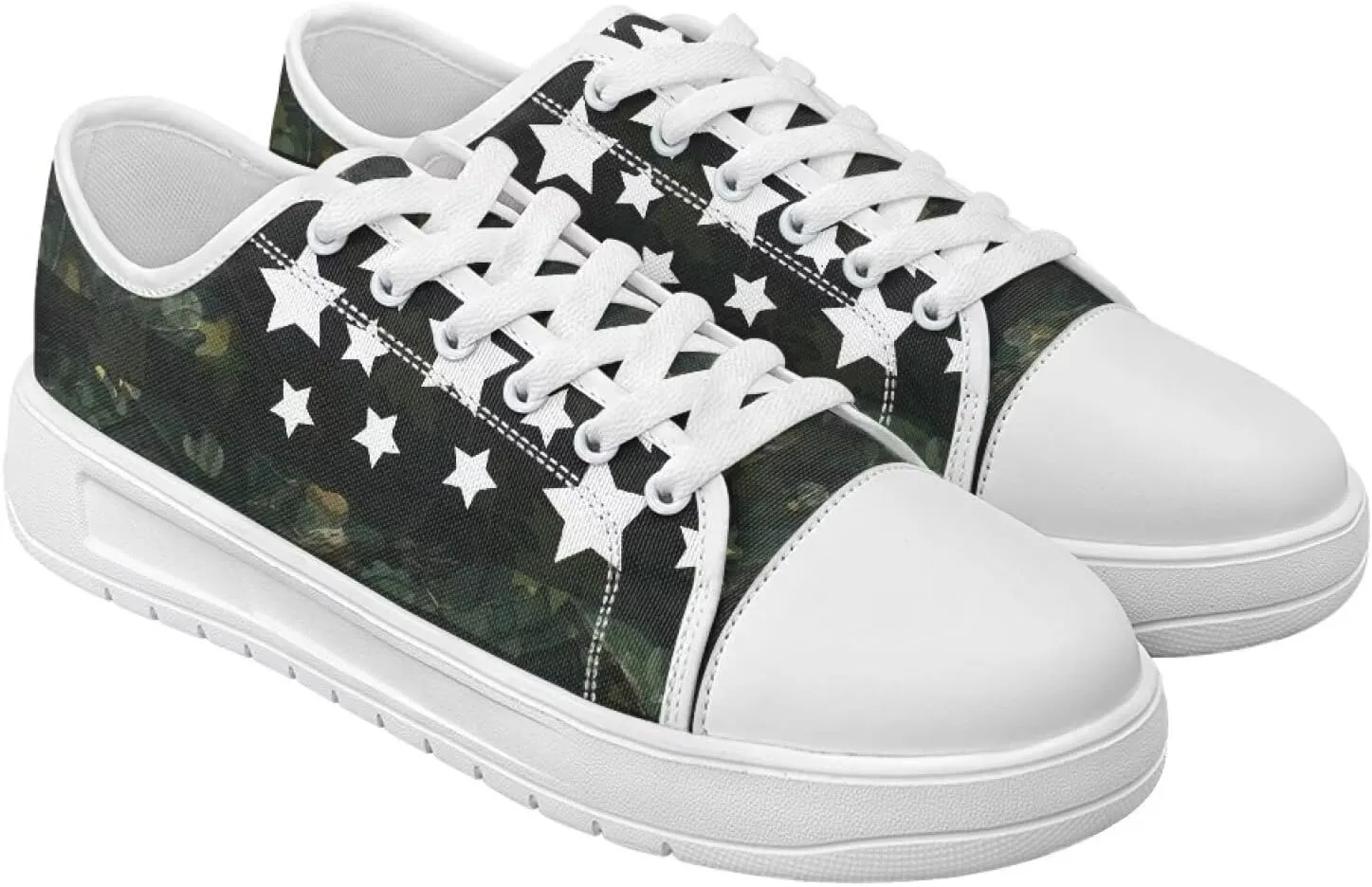 Womens Canvas Sneakers Low-Top Slip Ons Shoes Summer Lace Up Platform Fashion Casual Cute Walking Shoes 5.5-13.5