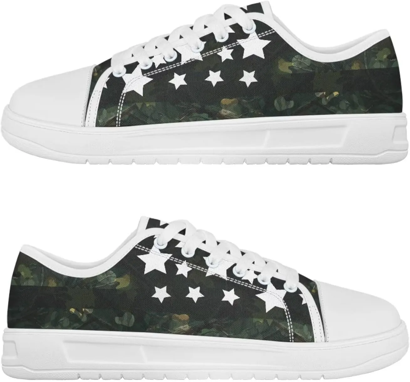 Womens Canvas Sneakers Low-Top Slip Ons Shoes Summer Lace Up Platform Fashion Casual Cute Walking Shoes 5.5-13.5