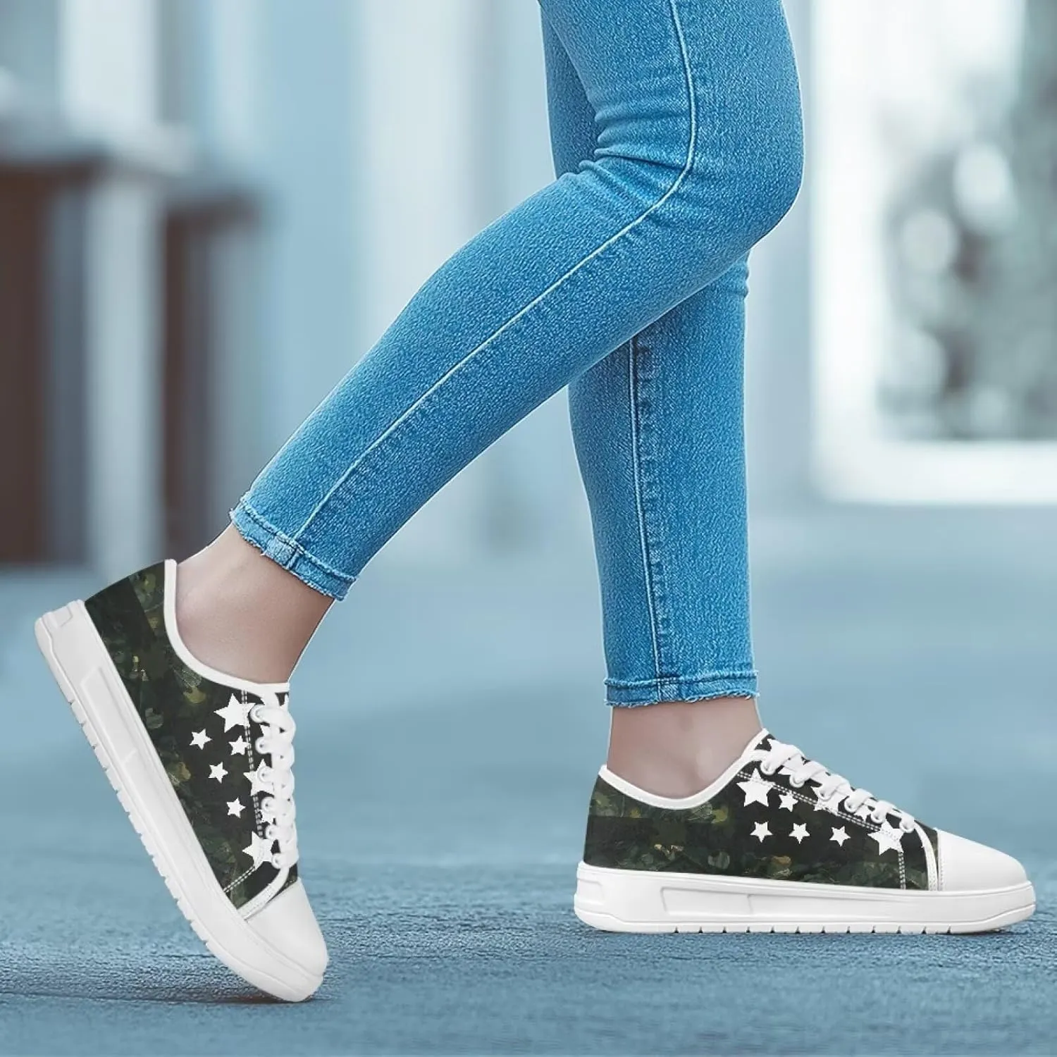 Womens Canvas Sneakers Low-Top Slip Ons Shoes Summer Lace Up Platform Fashion Casual Cute Walking Shoes 5.5-13.5