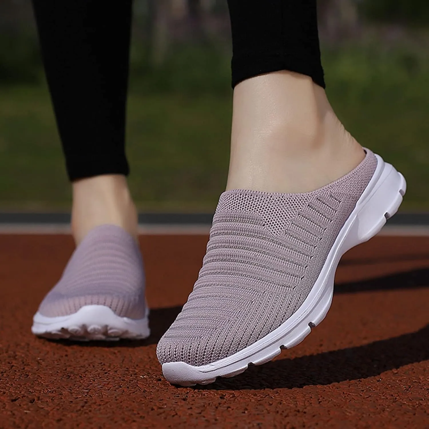 Women's Casual Slip on Half Shoes Breathable Non Slip Work Shoes Women Casual Men's Shoes Casual Fashion Sneakers Platform Tennis Shoe Loafers Casual Slip On