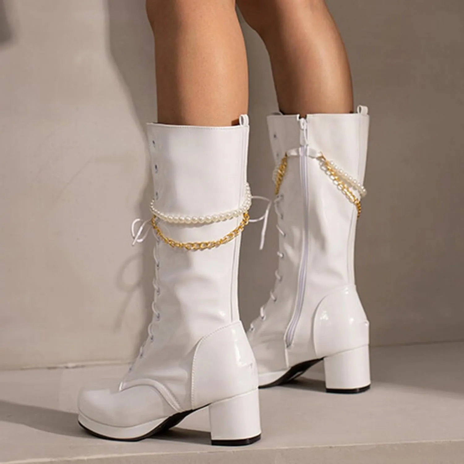 Women's Cowboy Simple Fashion Vintage Boots Pointed Toe Low Heel Side Zipper Knee Boots Womens Leather Boots Knee High Cowboy