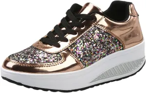 Women's Fashion Platform High Top Sneakers Zapatos para Mujer Comodos De Fiesta Wide Width Sneakers for Women Slip Ons Sneakers for Women Shoes for Wedding Guest Women Comfy Fall