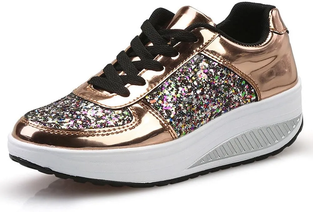 Women's Fashion Platform High Top Sneakers Zapatos para Mujer Comodos De Fiesta Wide Width Sneakers for Women Slip Ons Sneakers for Women Shoes for Wedding Guest Women Comfy Fall