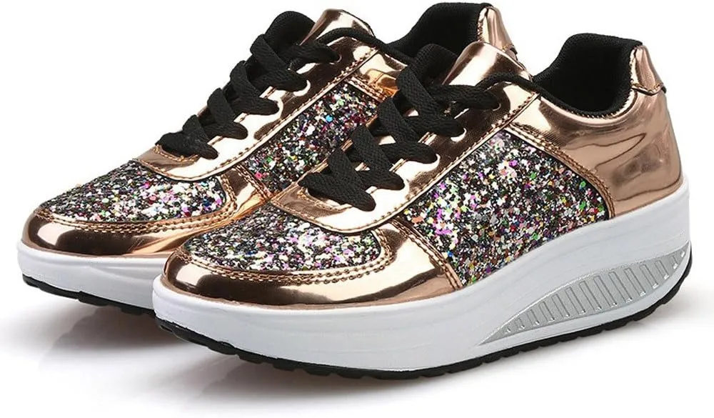 Women's Fashion Platform High Top Sneakers Zapatos para Mujer Comodos De Fiesta Wide Width Sneakers for Women Slip Ons Sneakers for Women Shoes for Wedding Guest Women Comfy Fall
