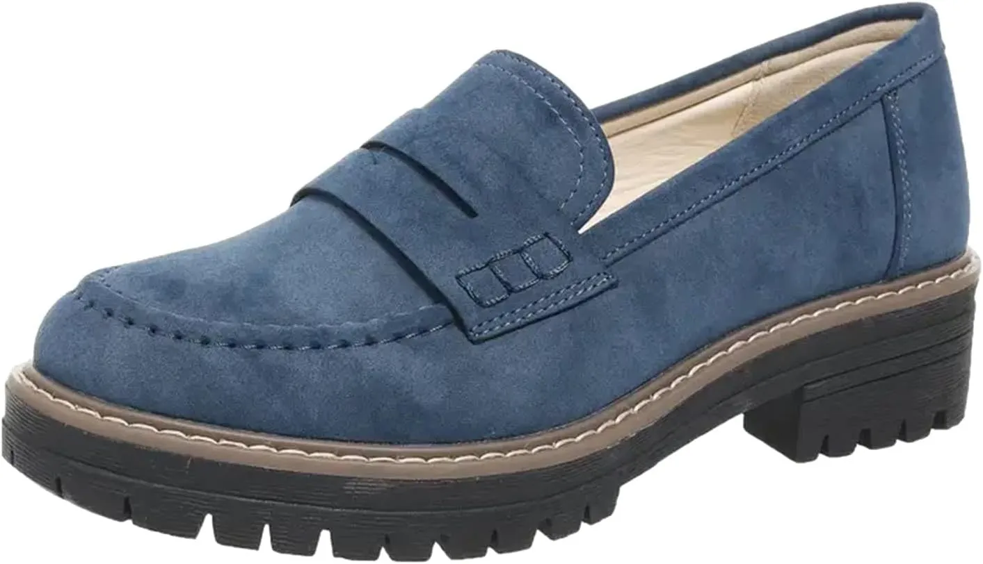 Womens Loafers Comfortable Dress,Chunky Platform Penny Loafers Lug Sole Slip On Fall Shoes Work Business Casual Shoes