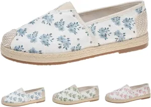 Women's Loafers Slip on Shoes, Low Top Canvas Embroidered Sneakers Non Slip Fashion Casual Shoes