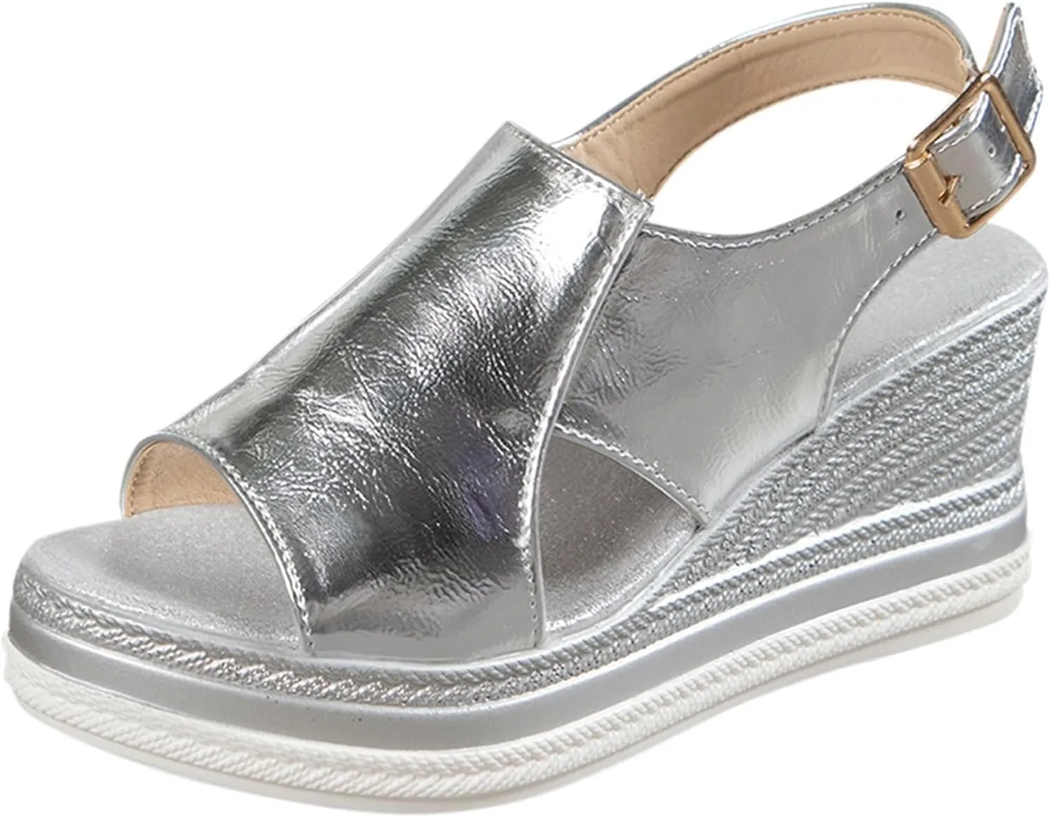 Womens Orthopedic Sandals Wedge Sandals Summer Casual Open Toe Platform Ankle Strap Espadrille Shoes