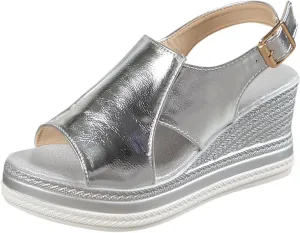 Womens Orthopedic Sandals Wedge Sandals Summer Casual Open Toe Platform Ankle Strap Espadrille Shoes