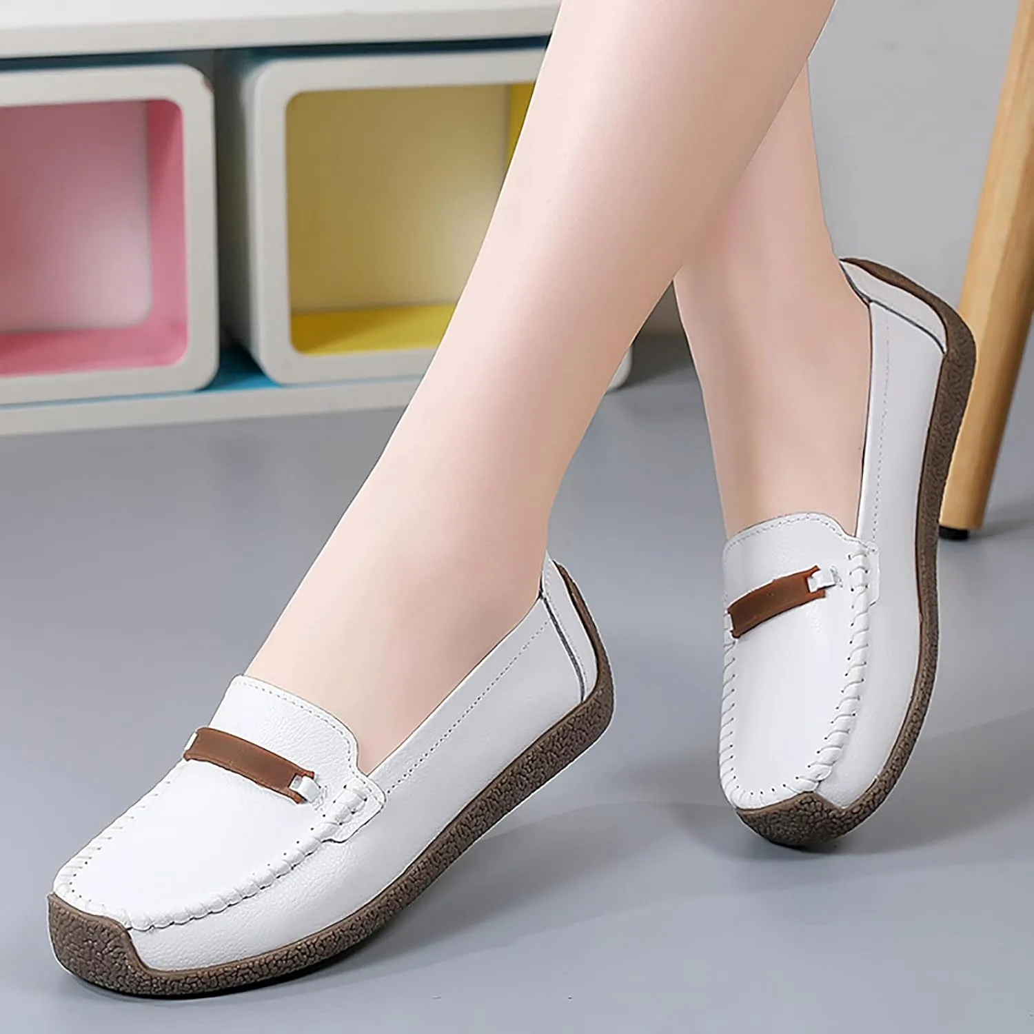 Women's Orthopedic Slip-On Loafers Comfort Walking Flat Loafers Casual Driving Loafers Shoes Dress Loafers