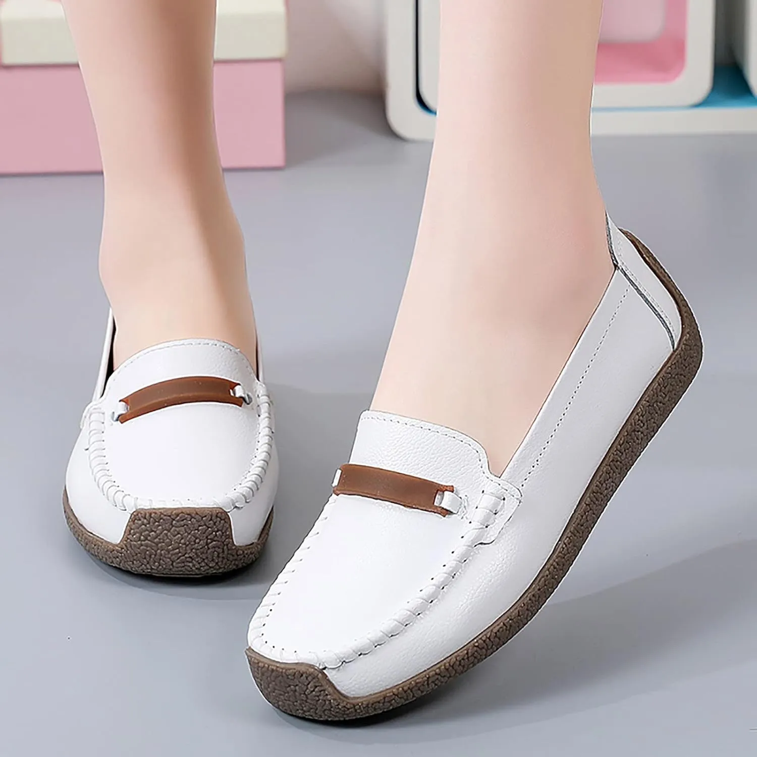 Women's Orthopedic Slip-On Loafers Comfort Walking Flat Loafers Casual Driving Loafers Shoes Dress Loafers