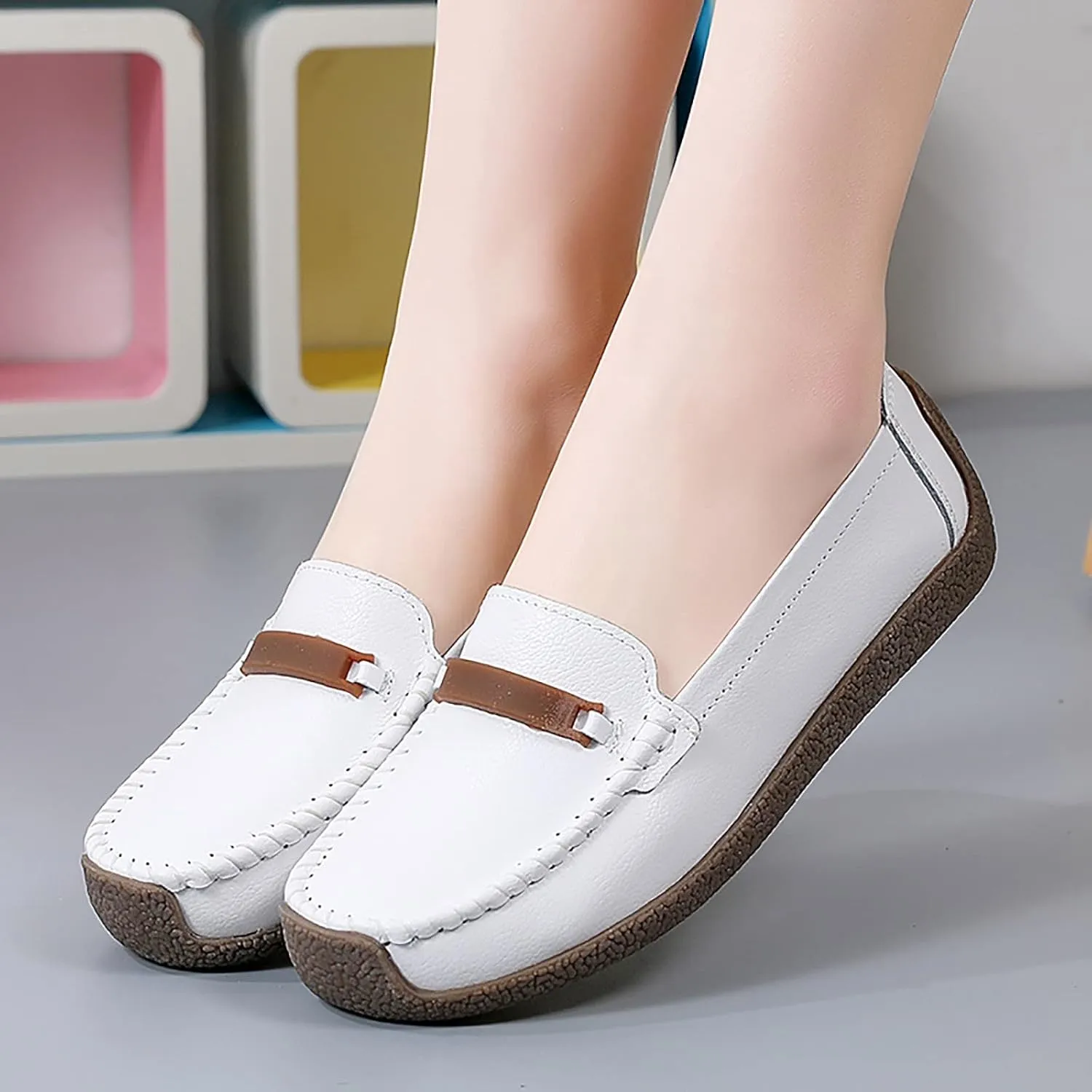 Women's Orthopedic Slip-On Loafers Comfort Walking Flat Loafers Casual Driving Loafers Shoes Dress Loafers