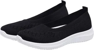 Womens Shoes Slip On Cute Round Toe Women's Sneakers Loafers Casual Solid Color Lightweight Running Shoes Loafers for Women Casual Walking Shoe