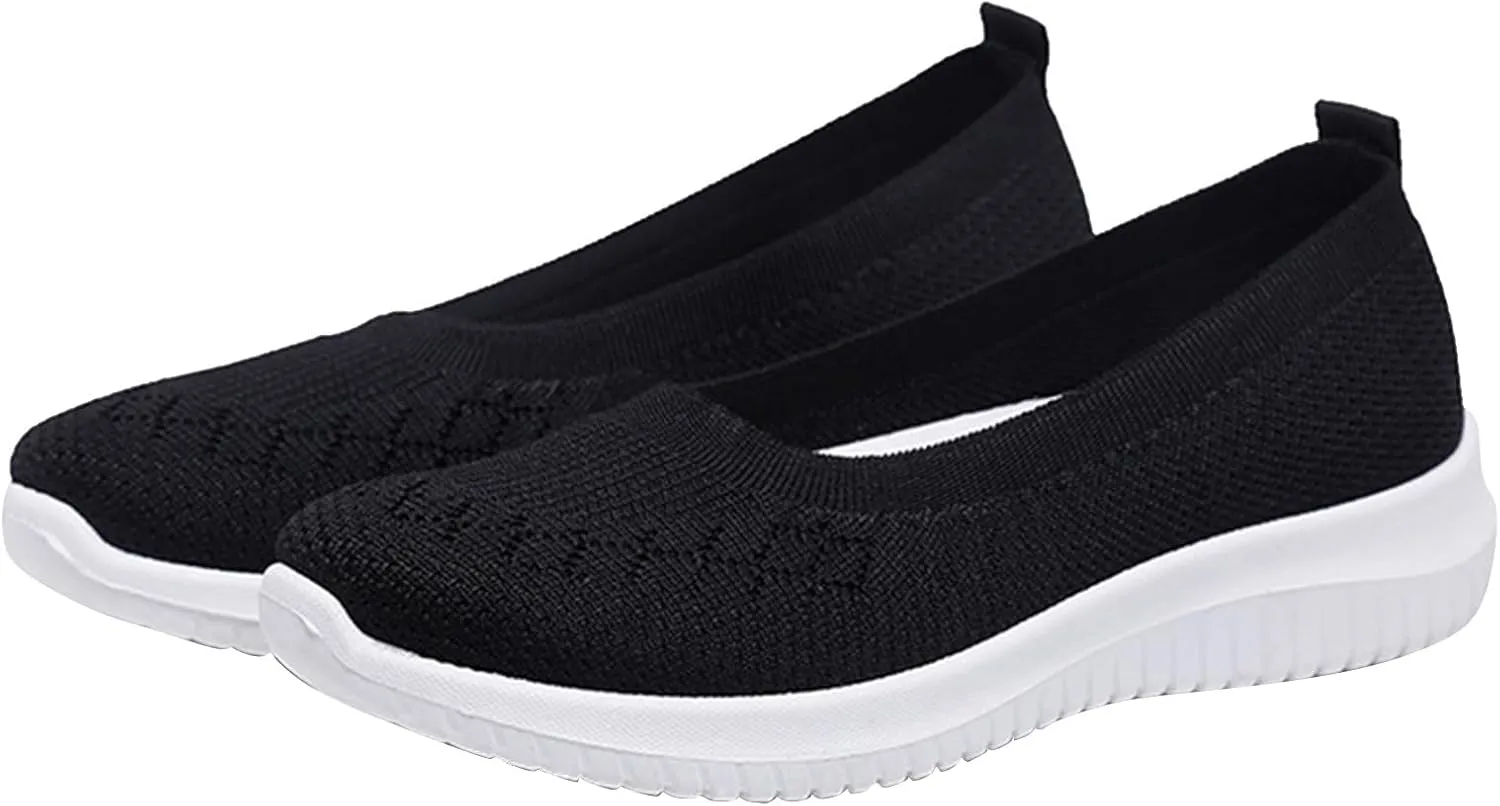 Womens Shoes Slip On Cute Round Toe Women's Sneakers Loafers Casual Solid Color Lightweight Running Shoes Loafers for Women Casual Walking Shoe