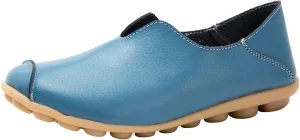 Women's Slip-On Loafers Lug Sole Non Slip Shoes Soft Lightweight Walking Driving Shoes Versatile Leather Shoes