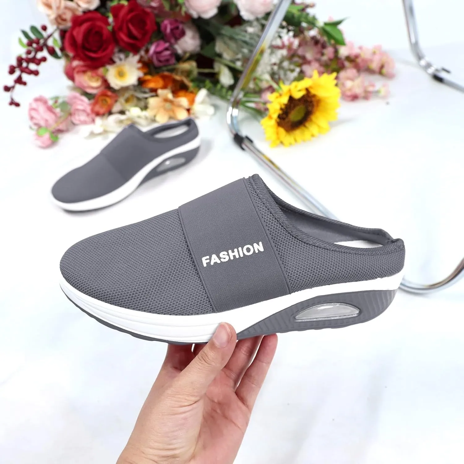 Women's Slip-On Orthopedic Arch Support Backless Tennis Shoes Men Lether Casual Tennis Shoes Casual Sneakers Steel Toe Tennis Shoe White Loafers