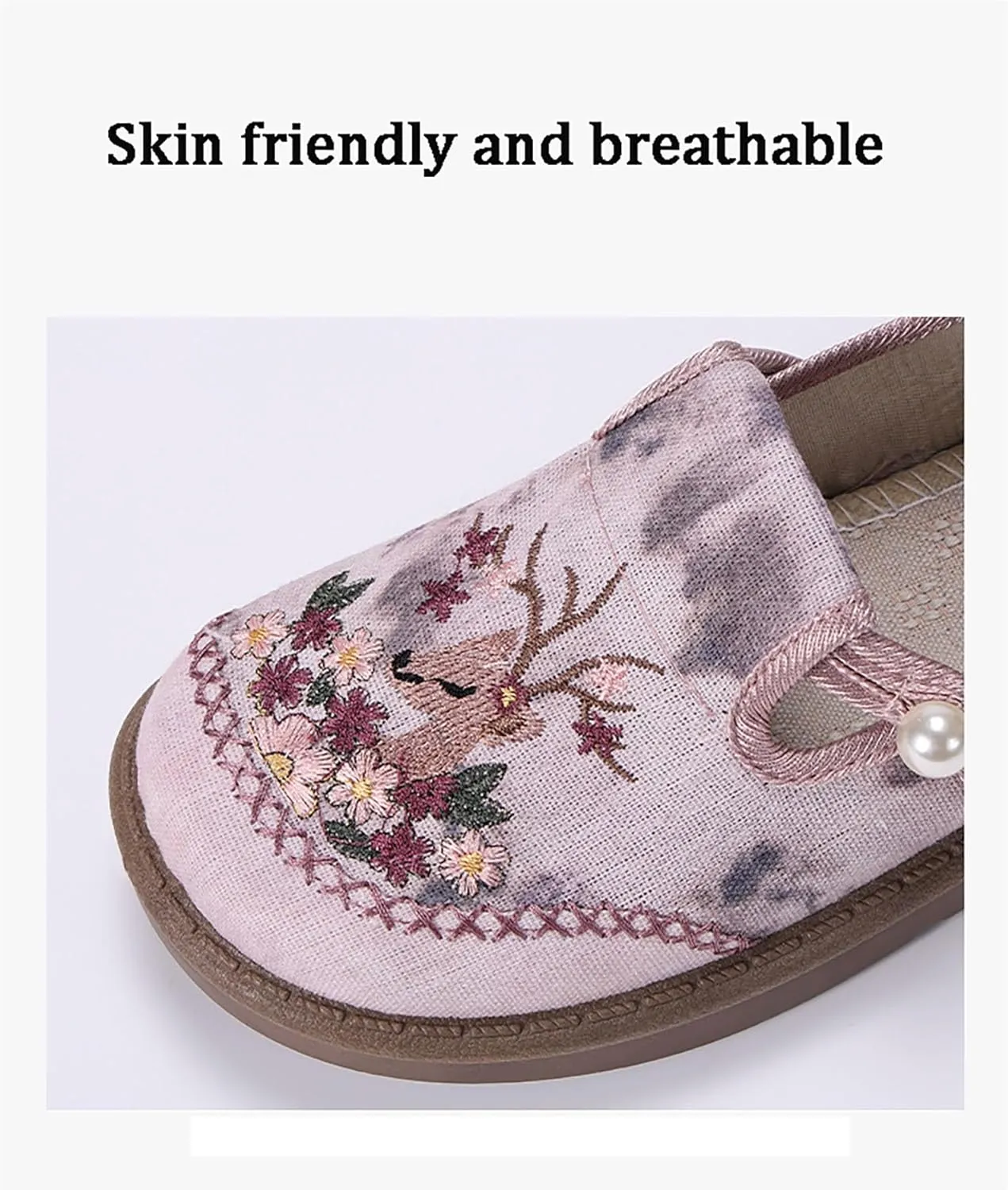 Women's Slip-Ons Loafers Travel Shoes Microfiber Chinese Style Fashion Sneakers Comfortable Canvas Walking