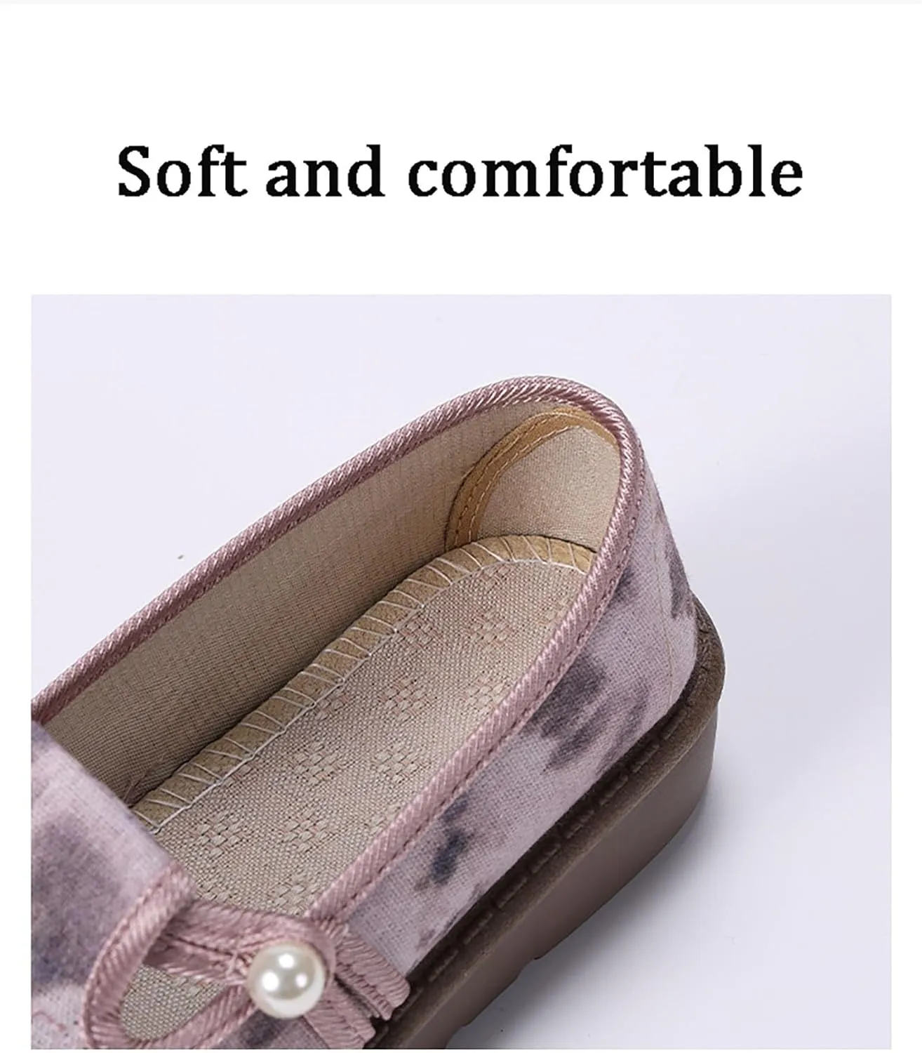 Women's Slip-Ons Loafers Travel Shoes Microfiber Chinese Style Fashion Sneakers Comfortable Canvas Walking