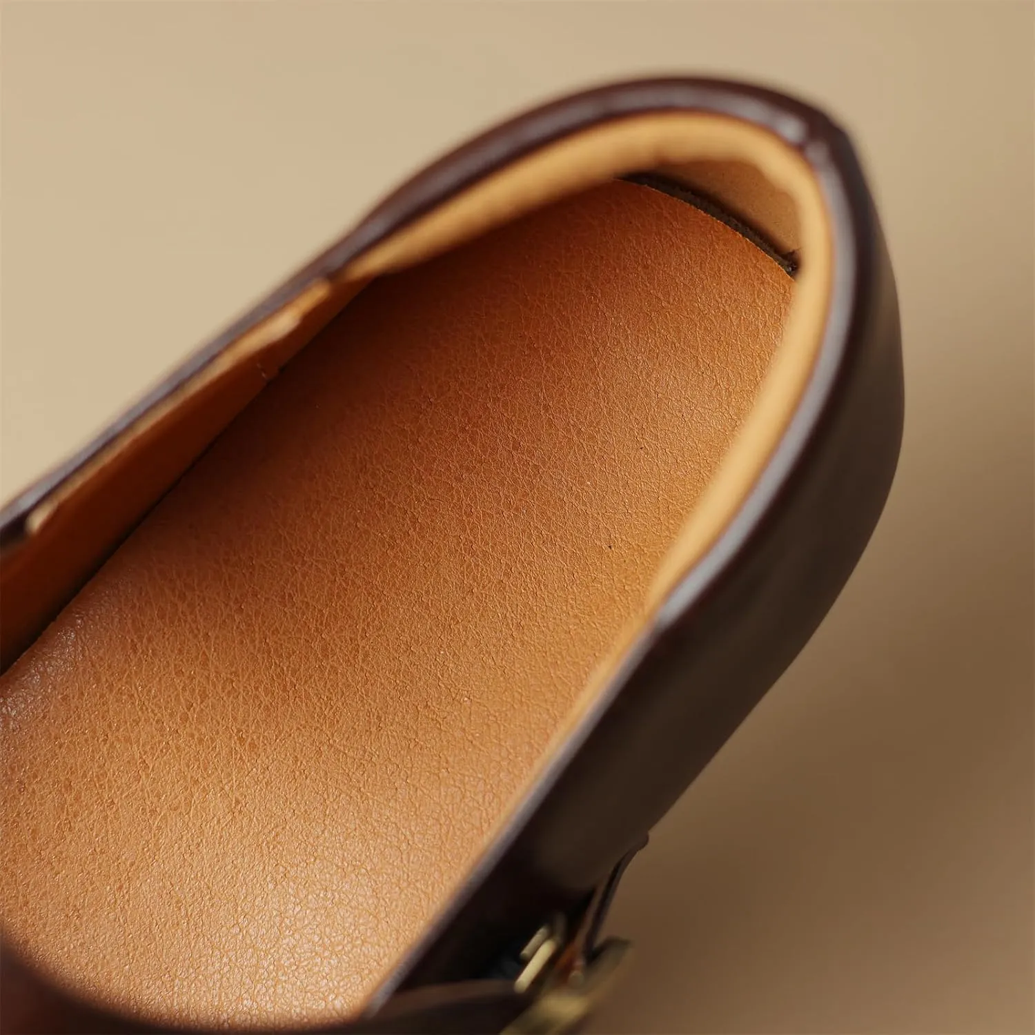 Women's Square Closed Toe Flats Loafers Adjustable Buckle Metal Chain Comfortable Chunky Low Heel Office Cosplay Student Work Casual Comfort Fashion Business Daily Wear Dress Shoes