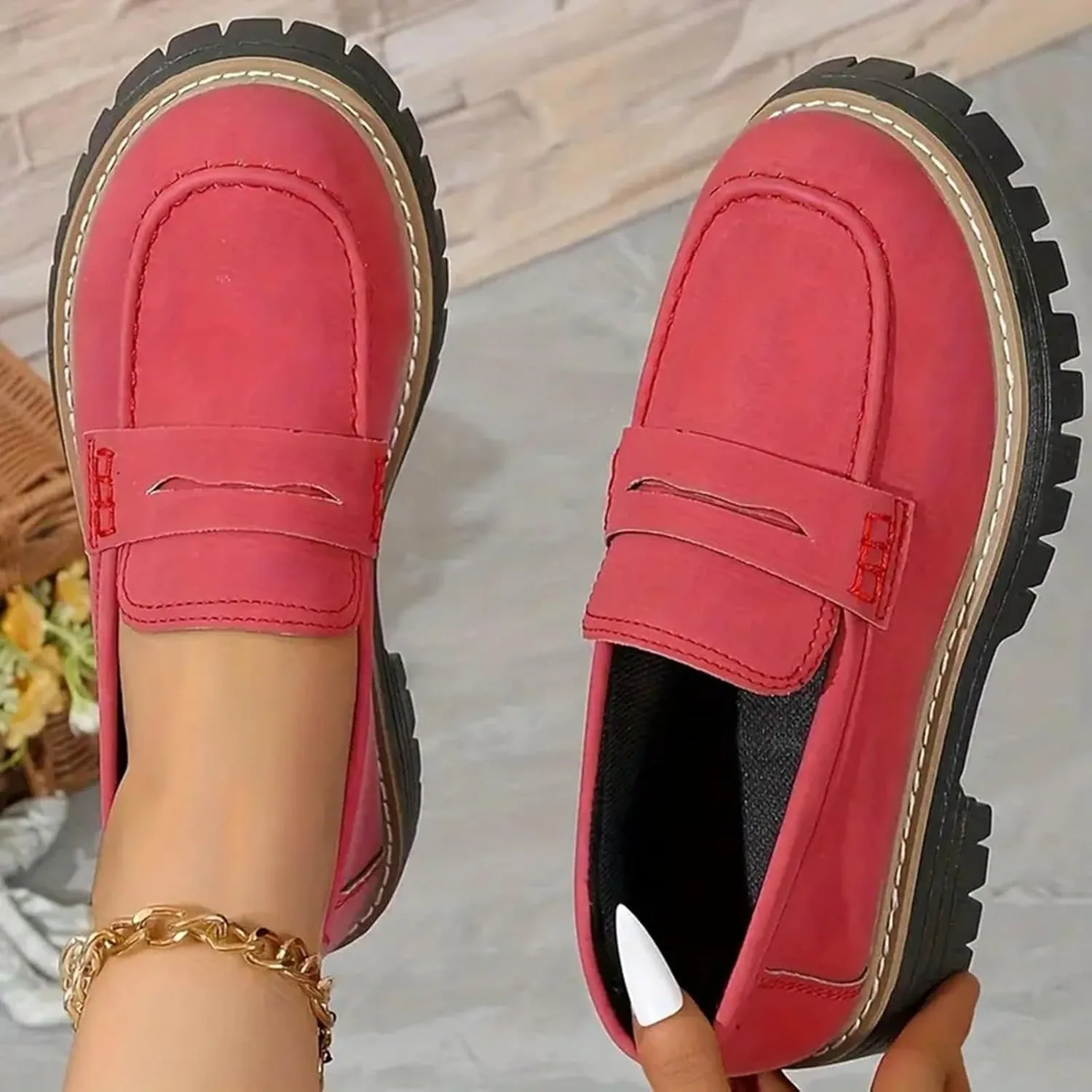 Women's Suede Penny Loafer Comfort Driving Moccasins Casual Slip-Ons Loafer Flats Fashion Women Business Work Shoes