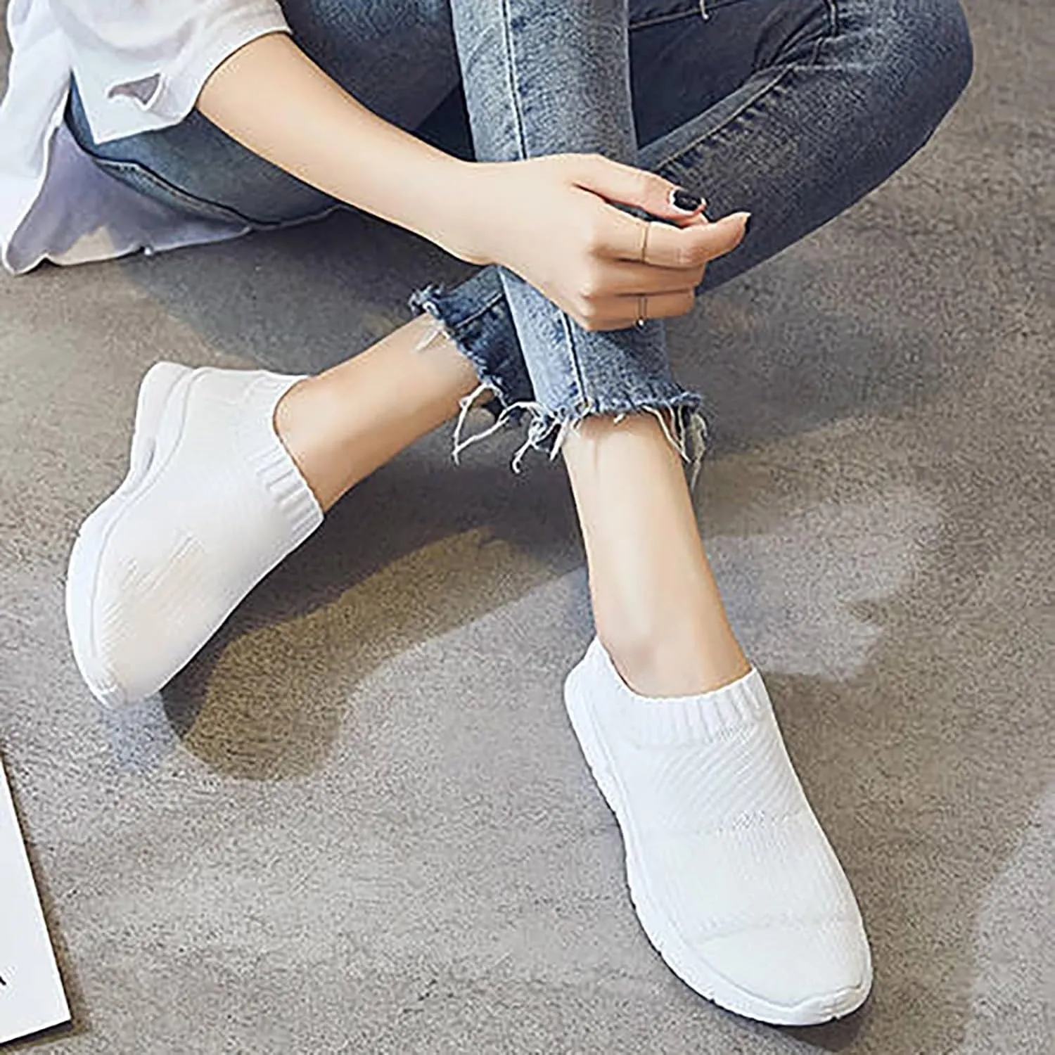 Womens Tennis Shoes Casual Women Shoes Casual Platform Sneakers Slip On Sneakers Walking Tennis Shoe Waterproof Tennis Shoe Loafers Casual Slip On