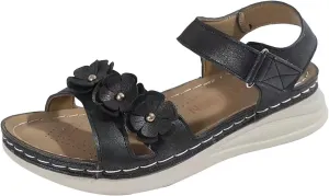 Women's Vintage Flower Orthotic Sandals Casual Floral Platform Strapless Wedge Sandals Arch Support Shoes