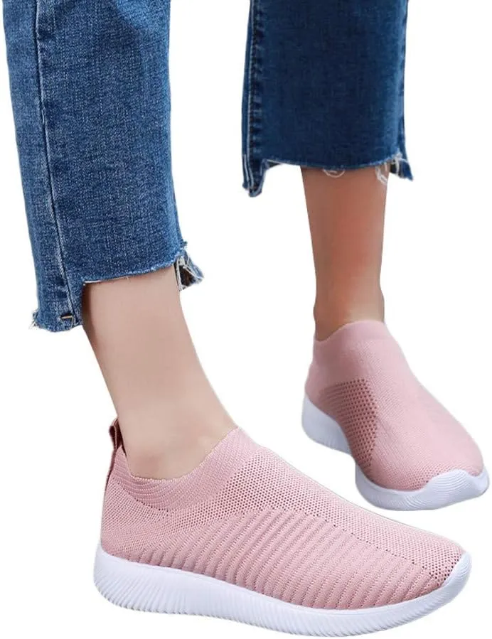 Women's Walking Shoes Arch Support Non Slip Mens Casual Shoes Mesh Breathable Women Casual Shoes Casual Sneakers Platform Tennis Shoe White Loafers
