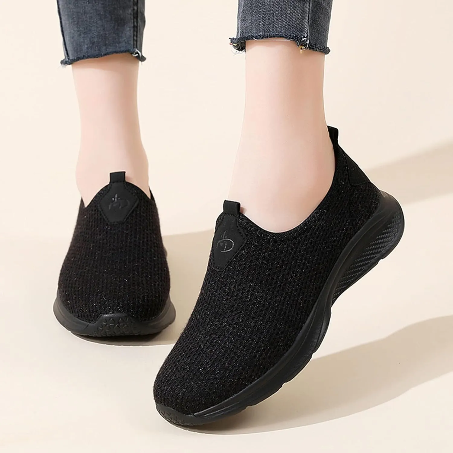 Women's Walking Shoes Cushion Comfortable Breeze Shoes Womens Tennis Shoes Slip On Business Casual Shoes Black Sneakers Steel Toe Tennis Shoe Casual Loafers