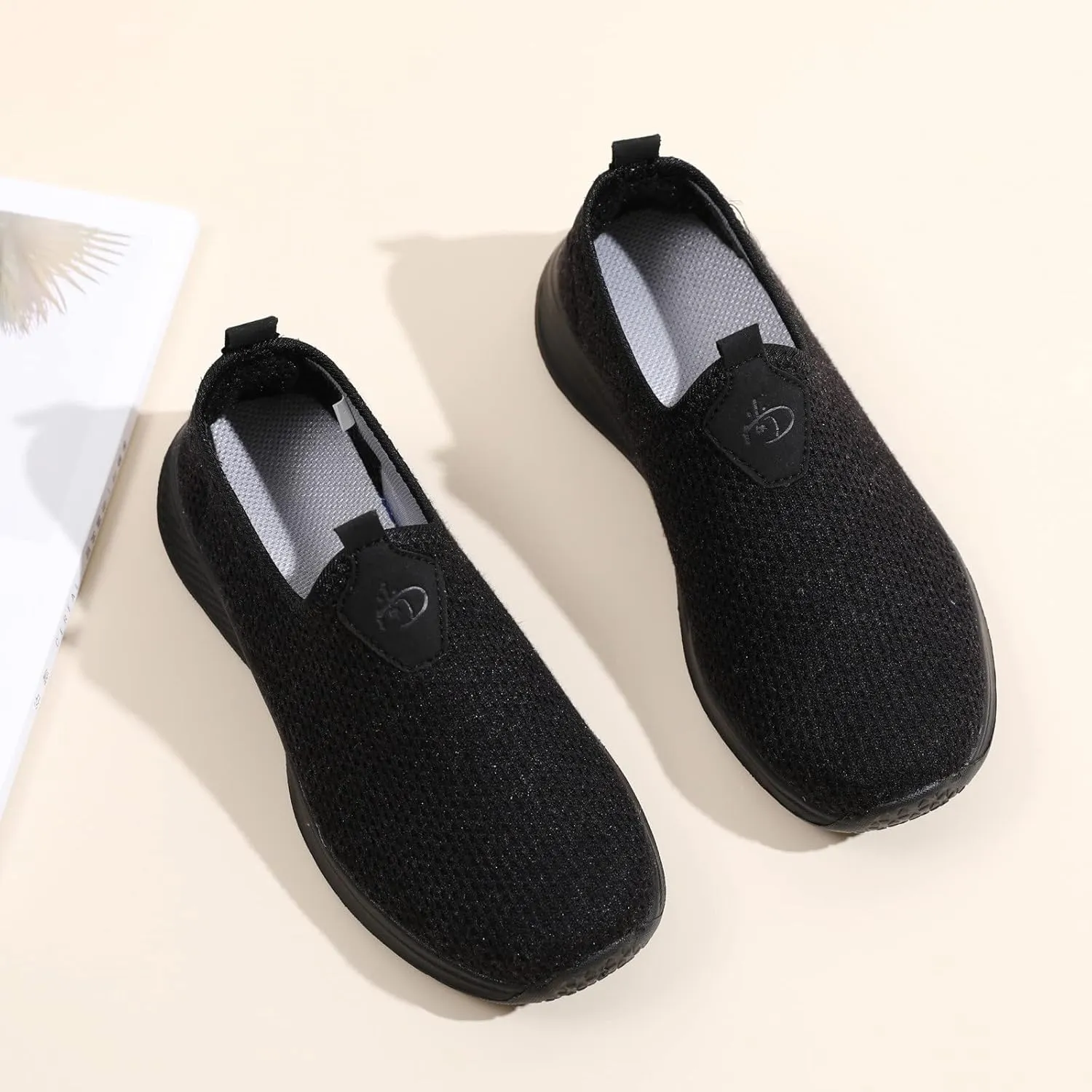 Women's Walking Shoes Cushion Comfortable Breeze Shoes Womens Tennis Shoes Slip On Business Casual Shoes Black Sneakers Steel Toe Tennis Shoe Casual Loafers